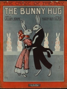 The Bunny Hug. Shows to anthropomorphic bunnies dancing